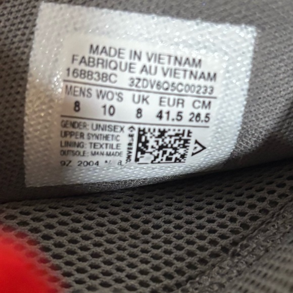 Converse Chuck Taylor Lightweight Mesh Ultra Mid High Top Black Red Men Sz 8 - Picture 9 of 16